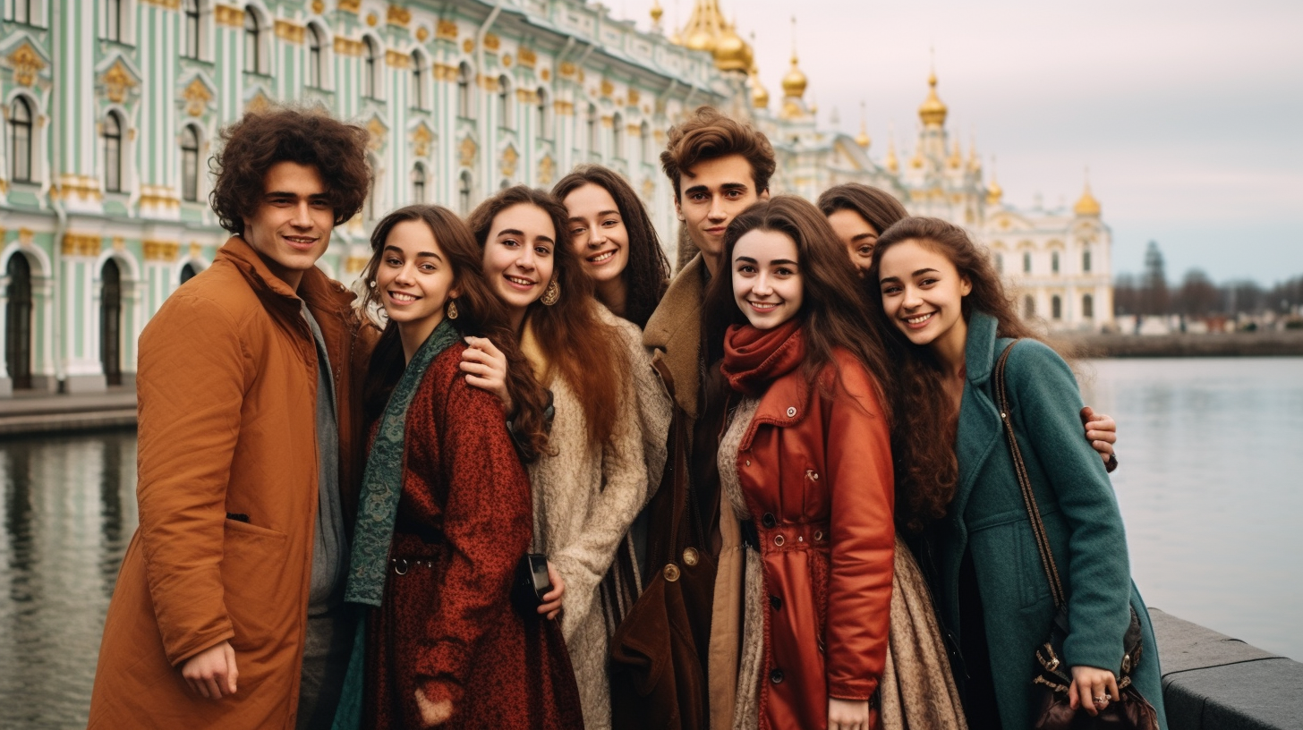 Group of people in Saint Petersburg